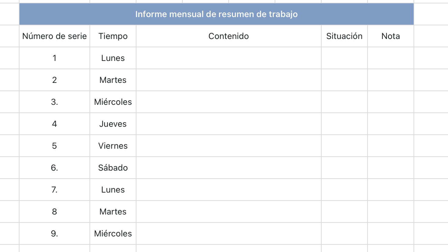 Informe mensual de resumen de trabajo 1